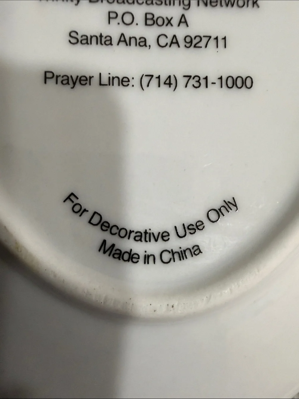 TBN TRINITY BROADCASING NETWORK LIMITED EDITION PLATE CHRISTMAS 2003 PRAYER LINE